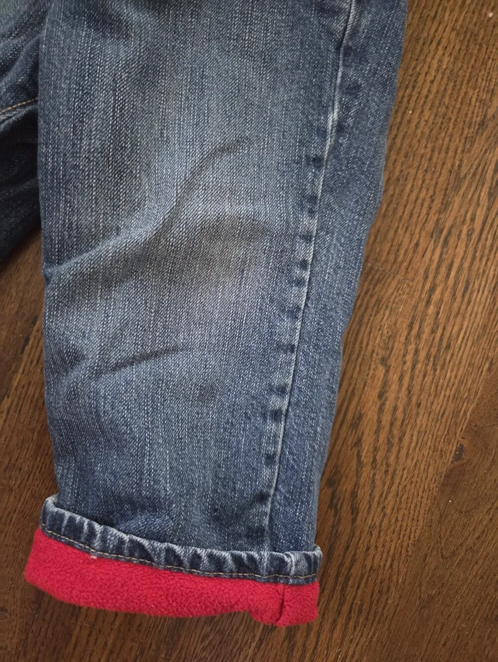 Old Navy Boys 18/2M Red Fleecr Lined Jeans
